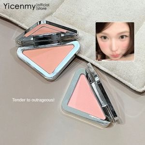 Yicenmy AMUSE LIVE สามเหลี่ยมขนาดเล็กบลัชมัตต์ผงรูปทรงสีเดียวบลัชสามมิติบลัชยาวนาน