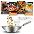 Fypo 1.8mm Thick 430 Stainless Steel Wok Chinese Pot Handmade Wok Traditional Non Stick Gas Wok Cooker frying Pan. 