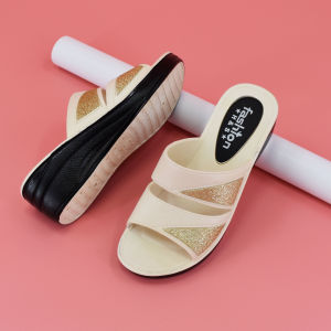 [Free Shipping] High-Heeled Plastic Slippers For Women Summer Outdoor Wear Fashionable Ins Trend Home Indoor Sandals Versatile Thick-Soled 2026 New Model