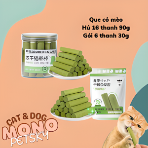Que cỏ vị thịt gà làm sạch răng và tiêu búi lông cho mèo gói 30g - hủ 80gr