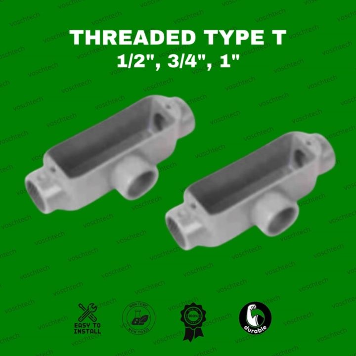 Metal Conduit Body T– Threaded Steel Type (1/2", 3/4", 1") | Lazada ...