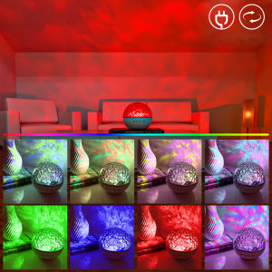 LED Aurora Projector LightColorful water ripple projector Water wave projection lamp nightlight child blueteeth usb music player star night light romantic lamp projection gifts