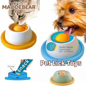 MAODEBEAR Dog Cat Lick Mat Slow Feeder Non Slip Pet Snack Bowl Yogurt Licking Plate Mainan Anjing Kucing