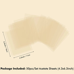50pcs Heat Resistant Clear Acetate Sheets 11x16cm PVC Transparent Plastic Sheets for DIY Scrapbooking Handmade Shaker Cards