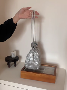 Women Bag PU Leather Shoulder Bag Korean Styles Underarm Bag Drawstring Armpit Bag Silver Pleated Handbag