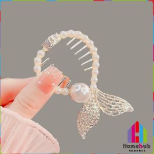 Homehub Pearl Butterfly Flower Mermaid Tassel Hair Bun Buckle Hairpin Hair Clip Bud Clip High Ponytail Buckle