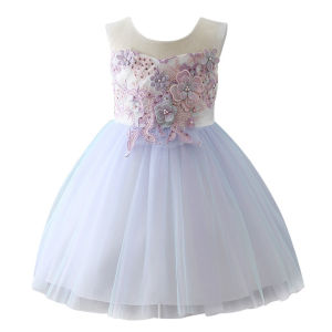 DRESS PESTA ANAK IMPORT MURAH LAYER FLOWERS