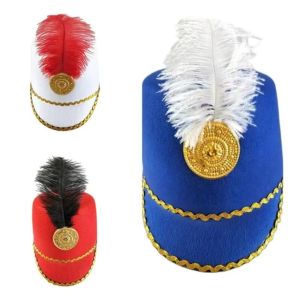 YUBAGUANB Dress Up Marching Band Hat Sun Protection Vintage Knight Drum Major Hat Stylish Hat Circus Ringmaster Uniform Hat Cosplay Carnival