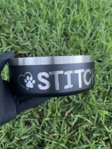 Bát ăn cho chó khắc hình trái tim + bàn chân và tên - Bát ăn cho chó tùy chỉnh không trượt bằng thép không gỉ bát ăn cho thú cưng khắc cho ăn đồ dùng cho thú cưng thức ăn cho thú cưng