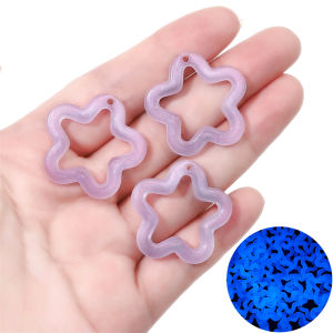 10-20pcs 30mm Acrylic Glow In Dark Glitter Star Charm Beads for DIY Earring Necklace Jewelry Making