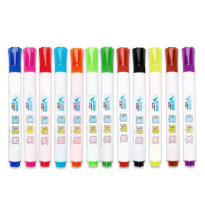 P03 ปากกาไวท์บอร์ด DIY ปากกาสีลอยน้ำมหัศจรรย์12สี วาดรูป ลอยน้ำได้ Water painting pen แถมช้อน หมึก Non Toxic