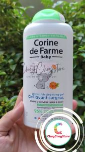 Gel Gội & Tắm Hoa Cúc Cho Bé Corine de Farme Ultra-Rich Cleansing Gel 250ml Làm Sạch Dịu Nhẹ Dưỡng Ẩm Da & Tóc Bé - ✔️ Hỗ trợ làm dịu làn da nhạy cảm ✔️ Giúp hạn chế cảm giác khô căng sau khi tắm ✔️ Hỗ trợ duy trì làn da mềm mại và dễ chịu ✔️ Tiện l