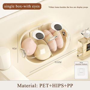 High Quality No-punch PET Beauty Sponge Holder Wall-Mounted Beauty Blender Drying Stand Sponge Powder Puff Display Stand Cosmetic Face Blender Drying Container for Bathroom Bedroom