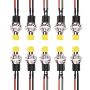 10Pieces Round Button Switches Comfortable Grip Suitable for Electronic Enthusiasts and Professional Casual Use