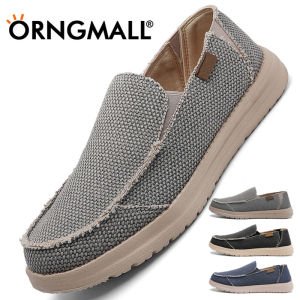 ORNGMALL High Quality Cloth Shoes for Men Classic Comfortable Breathable Slip-on Ultra-light Canvas Shoes Casual Loafers Driving Shoes Suitable for Daily Life Big Size 39~47