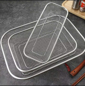 Rỗ Inox Lưới Đa Năng -  Khay Inox Đựng Đồ Chiên Chất Liệu Inox Cao Cấp Sáng Bóng