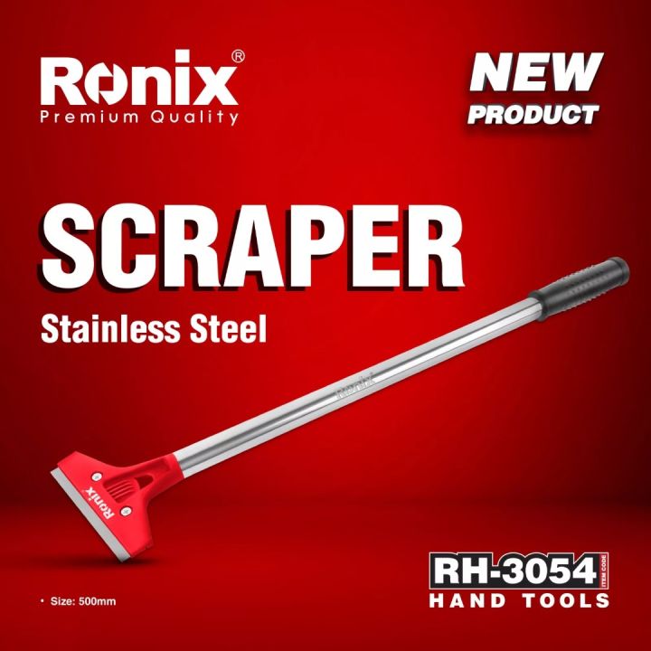 Ronix Rh-3054 500mm Stainless Steel Scraper, Cleaning Safety Knife Floor Scraper with Sharp Blade