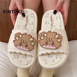 XIXITIAO Indoor slippers Soft Bottom Slippers Mikko Outdoor Summer Womens Cartoon Cat Home Beach Slippers