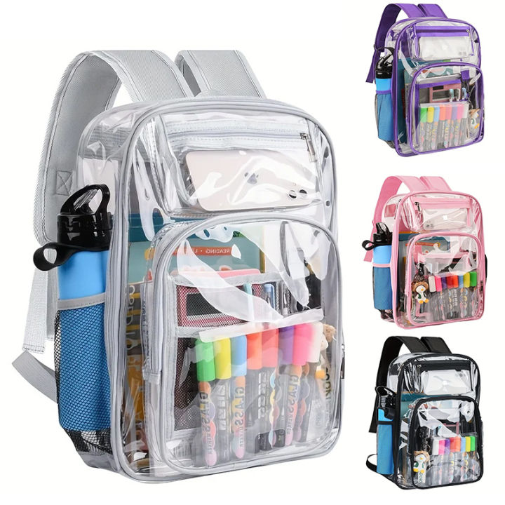 Clear Backpack Large Heavy Duty PVC Transparent Backpack See