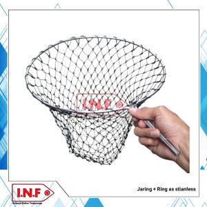 Jaring serok stainless / serok ikan siap pakai benang nylon / serokan ikan super kuat