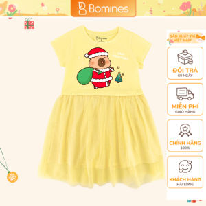 Váy bé gái Capybara Bomines Đầm phối lưới Capybara Váy giáng sinh cho bé gái từ 2-12 tuổi 10-36kg DTNLCAPYXMTUI