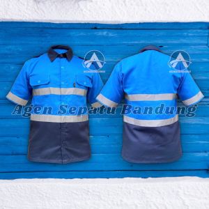 BAJU K3 KOMBINASI SERAGAM PROYEK 2 WARNA KEMEJA KERJA ATASAN WEARPACK SAFETY K3 KUALITAS PREMIUM