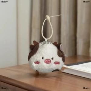 [COD] fhsav Cute Cartoon Cow Plush Coin Purse Earphone Storage Bag Key Container Student Backpack Pendant Friend Gifts