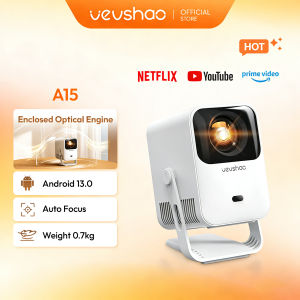 VEVSHAO A15 Smart Projector Portable Free 180°Android 13.0 WiFi Auto Keystone Focus Pocket Beamer for Home Meeting Video Cinema
