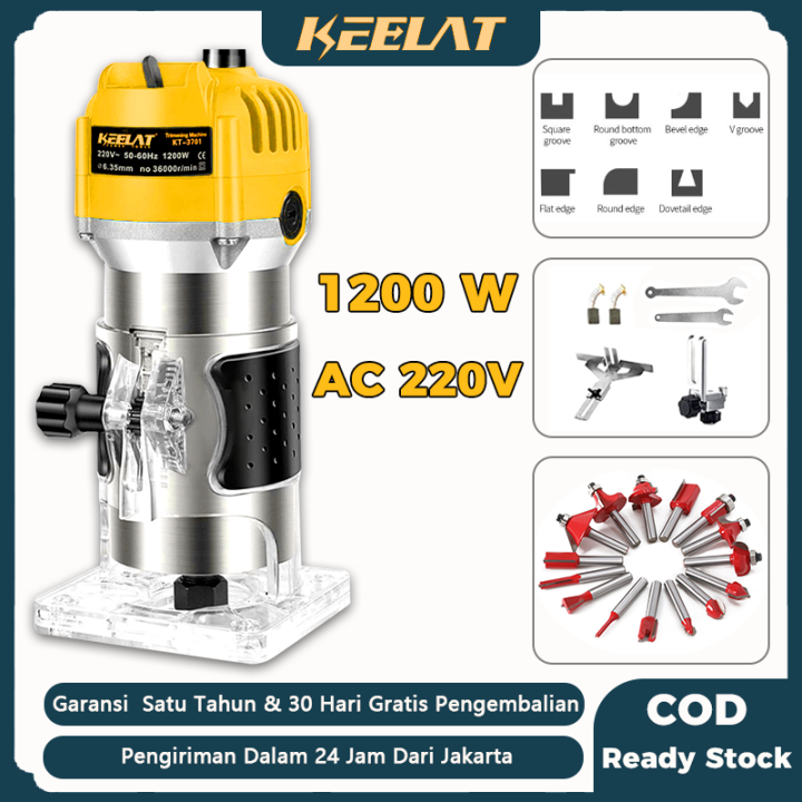 KEELAT Mesin Profil Router Laminate Trimmer Pembentuk Kayu Wood 220V AC ...