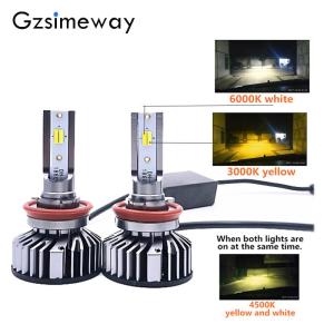 2PCS 3 Color H4 LED Light H1 H7 H11 HB3 LED Headlight Bulbs 3000K 6000K 4500K 12000LM LED Lamp H3 H27 9006 HB4 Auto Fog Lights 12V