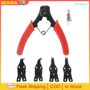 SENDA 4pcs/set 7 Inch Internal External Curved Straight Pliers Retaining Clips Snap Ring Tip Circlip Plier
