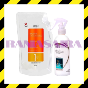 INAURA Straightening PAKET Step1 600ml + Step2 PH Controller 200ml Obat Pelurus Rebonding Smoothing
