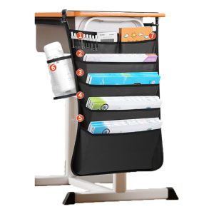 Large Capacity Desk Hanging Book Bag Thickened 5 Layers Desk Storage Student Hanging Book Bag