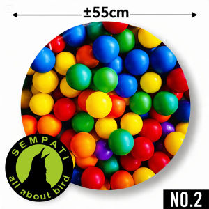 SEMPATI Karpet Alas Sangkar Burung Murai Batu Motif Bola 3D Full Print Nomor 1 55x55 cm Premium Double Spons Tebal Tatakan Sangkar Kandang Murai Batu Alas Dasar Kotoran Anti Air Luntur Robek