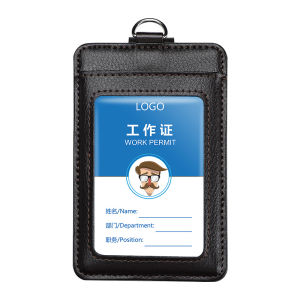 อย่างเป็นทางการธุรกิจ ID ซองใส่บัตรหนังแท้แฟชั่นชื่อ: บัตรหน้าอกผู้ถือคอ PU Lanyard Staff Office Worker กรณีบัตร