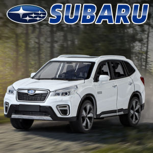 【RUM】1:30 Scale Subaru Forester Alloy Car Model Light & Sound Effect Diecast Car Toys for Boys Birthday Gift Kids Toys Car Collection