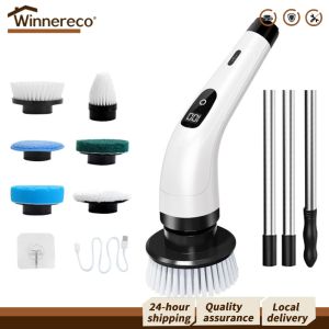 Electric Cleaning Brush with Adjustable Length and Dual Speed for Versatile Home and Bathroom Use