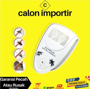 Alat Pengusir Anti Nyamuk Tikus Kecoa Lalat CIcak Elektrik Ultrasonic Aman Untuk Bayi Pest Control