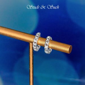 [Studs & Such] 925 Silver Chain Link Huggie Hoops
