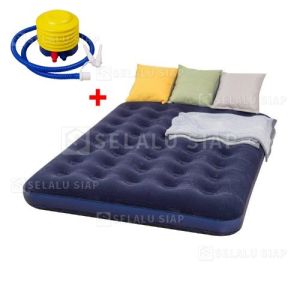 Kasur Angin Portable Kasur Angin Double 2 Orang Kasur Camping Kasur Angin tempat tidur camping kasur yang menggembung sendiri perlengkapan tenda Portable Matras Tidur Kasur Angin Pompa Tiup Air Bed Single Twin Double Matras /Kasur Angin Double + pompa