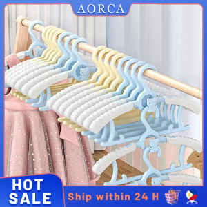 5pcs/lot Plastic Hanger for Kids Clothes Retractable for Home Travel Hanger Portable Hanger Non-slip Cute Pet Pattern