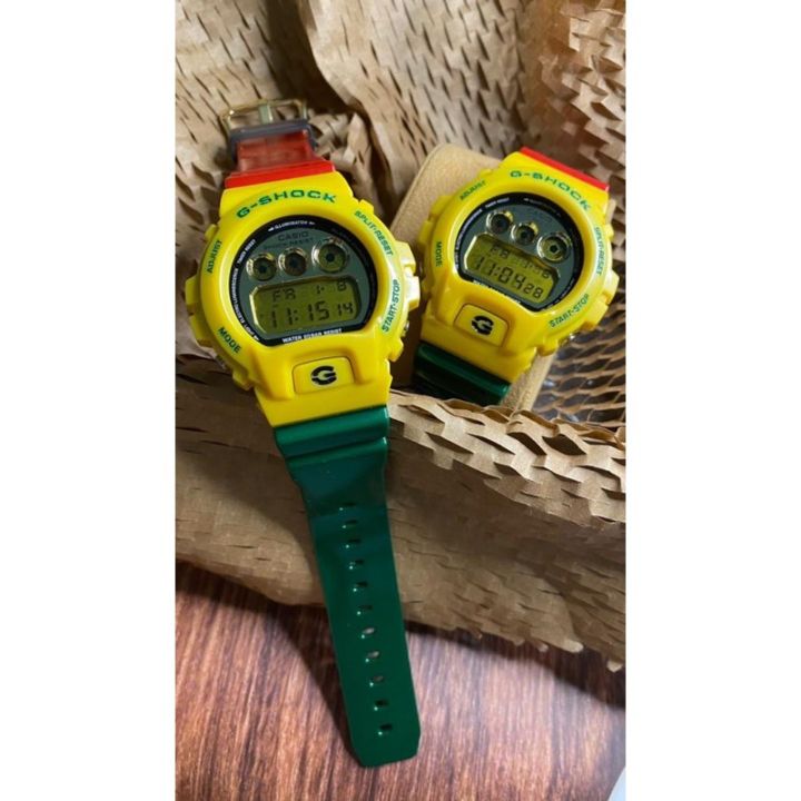GSHOCK DW6900 RASTA MATTE METALIC Shock Resistant Mechanical Watch