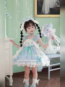 2-12Y Girls Cinnamoroll Lolita Princess Dress whole set Little Girls Birthday Dress 2025 New Summer Childrens Strap Skirt tutu skirt