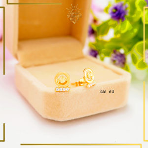 ANTING GIWANG EMAS KADAR 8K DAN 6K ANTING DESI MODEL BUNGA DAN BATU CANTIK MEWAH FREE ULIR KARET GW 20 DAN 21