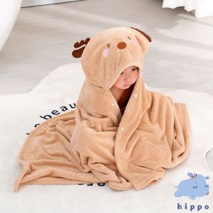 ผ้าคลุมอาบน้ำ ผ้าคลุมว่ายน้ำ ลาย ผ้าเช็ดตัว bathrobe【Hippobaby20】