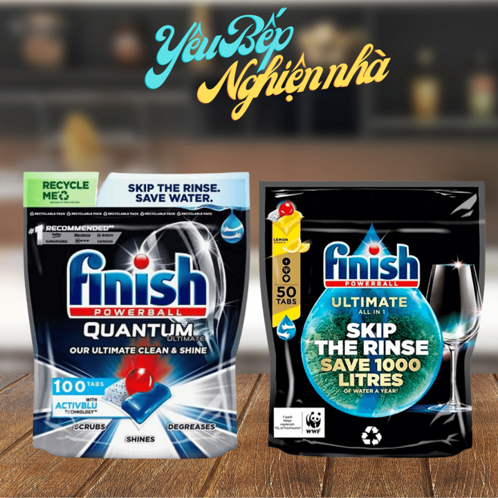 Viên rửa bát Finish Quantum Ultimate Quantum Max Quantum loại cao