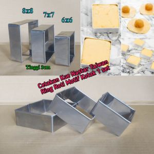 Cetakan roti kotakring kotak set isi 4 ukuran 10cm 100% stainless steel
