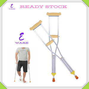 Ultra-Light Weight Underarm Cane /Arm Support Adjustable Height / Axillary Crutch / Topang Kaki / Tongkat Ketiak