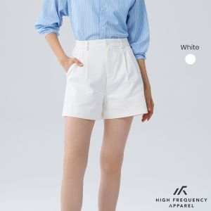 HFA Womens Double Pleated Chino High-Waisted Shorts