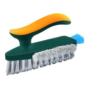 Professional Tile Floor Cleaner Scrubber Brush With V Shape and Side Bristles Flexible Edge And Grooves Cleaning Brush